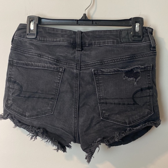 American Eagle Hi-Rise Shortie Black Jean Short Size 6 - Picture 4 of 7